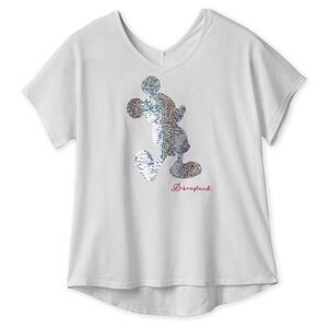 Mickey Mouse Reversible Sequin T-Shirt for Women – Disneyland